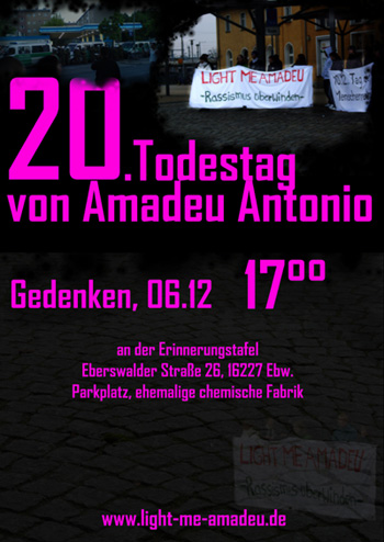 20. Todestag von Amadeu Antonio